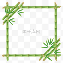 bamboo tree 竹子茎杆组成的方形边框