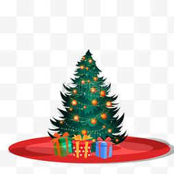 包装冬日图片_卡通绿色的圣诞树