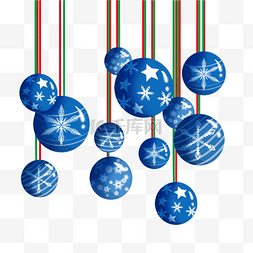 蓝色雪花吊球图片_圣诞手绘挂饰球