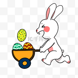复活节推车的兔子