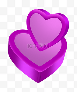 漂亮的红心图片_紫色的红心装饰插画