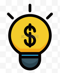 金钱图标图片_灯泡能源金钱图标