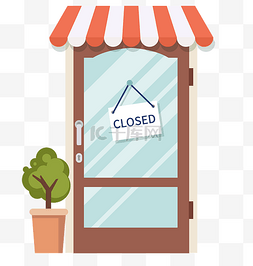 close01图片_扁平风店铺关门插画