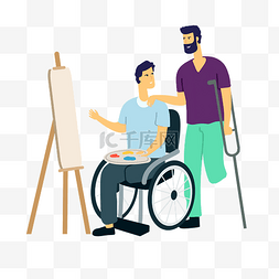 关心爱护图片_轮椅残疾残疾人