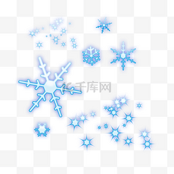 蓝色雪花图片_水彩雪花