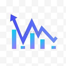 矢量扁平经济金融箭头柱形图