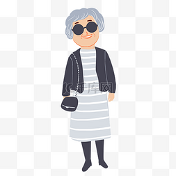 老年女性图片_戴墨镜的老年女性