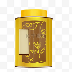 茶叶包装包装图片_金色茶桶包装