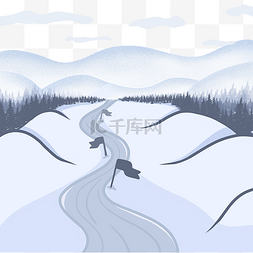 滑雪道冬季雪山运动