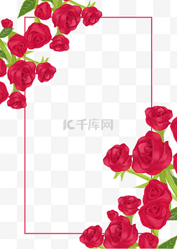 红色玫图片_红色玫瑰花边框