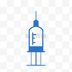 疫苗保障图片_蓝色疫苗注射器