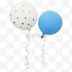 白色星星蓝色唯美浪漫气球