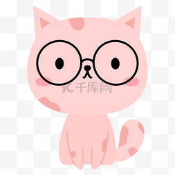 卡通动物可爱粉色小猫咪