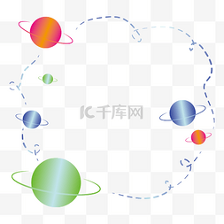 奇幻星空图片_梦幻星球渐变星系边框