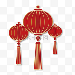 中式喜庆立体红灯笼