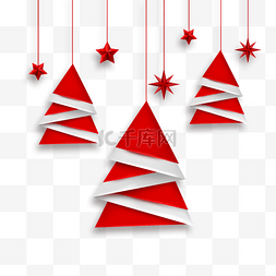 几何红色渐变图片_圣诞节红色圣诞树