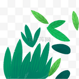 绿叶底纹图片_一片卡通绿叶植物