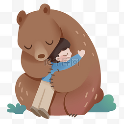 友好图片_拥抱的人与棕熊