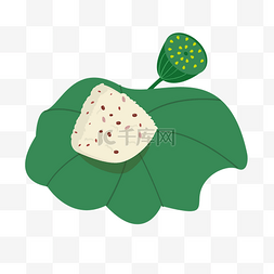 绿叶粽子图片_荷叶包粽子和莲蓬