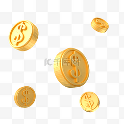 金色立体金钱符号