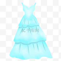 蓝色礼服图片_蓝色层叠婚纱裙