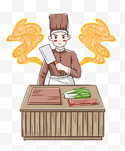 厨师美食图片_国潮中式古代厨师