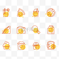 美食logo图片_线描美食图标集合