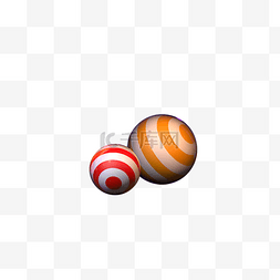 3d球体立体插画图片_二个彩色的圆球免抠图