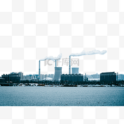 城市工业化标志烟囱冒烟风景