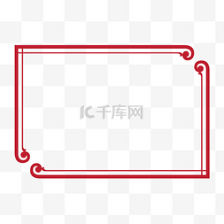 中国风文案框图片_红色中式边框