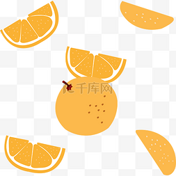 水果橙子卡通夏季清凉手绘