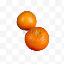 两个皮薄甘甜的橘子