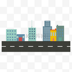 道路马路图片_卡通城市公路插画