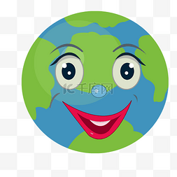 地球立体笑脸插画
