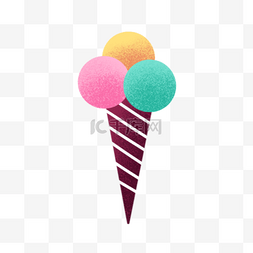 夏日卡通粉色冰淇淋