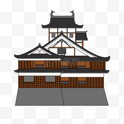房屋元素图片_手绘日本传统建筑