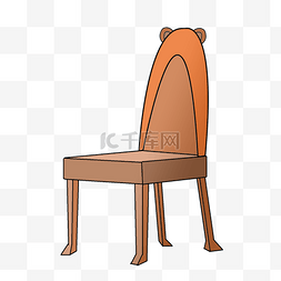 卡通小熊耳朵椅子插画