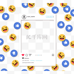 可爱点赞表情图标instagram社交边框