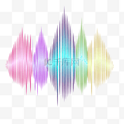 矢量彩虹色声波曲线PNG图片