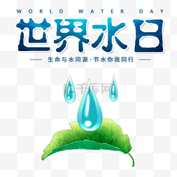 树叶水滴图片_世界节水日水滴树叶