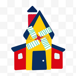 黄色房屋建筑插画
