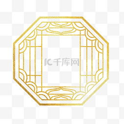 中式窗格纹理图片_金色中式窗格