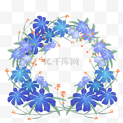 高贵蓝色花朵美丽花环