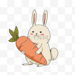 抱着萝卜的兔子图片_抱着萝卜的兔子