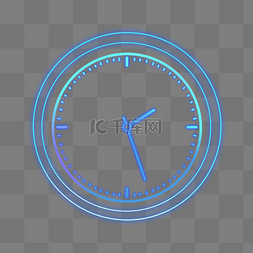 时钟蓝色图片_科技感时钟