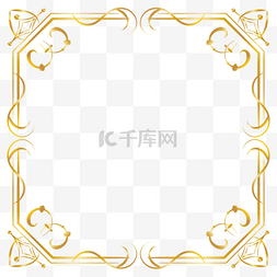 金色欧式古典花纹方框