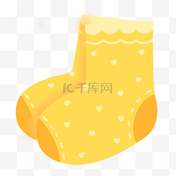 点缀图片_柠檬黄点缀卡通袜子