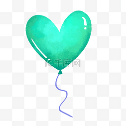 绿色氢图片_儿童节绿色爱心气球