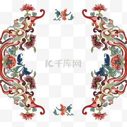 中式古典装饰图片_中式装饰纹饰凤凰牡丹对称