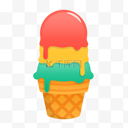 甜点色图片_三色球冰淇淋